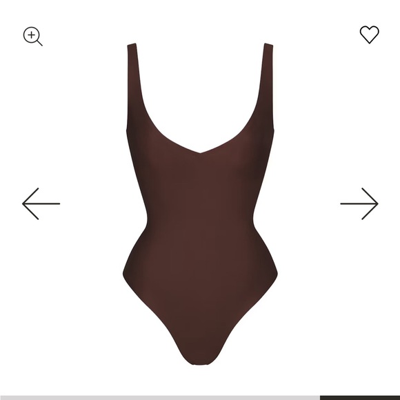 SKIMS Tops - SKIMS  Unlined Plunge Thong Bodysuit NWT